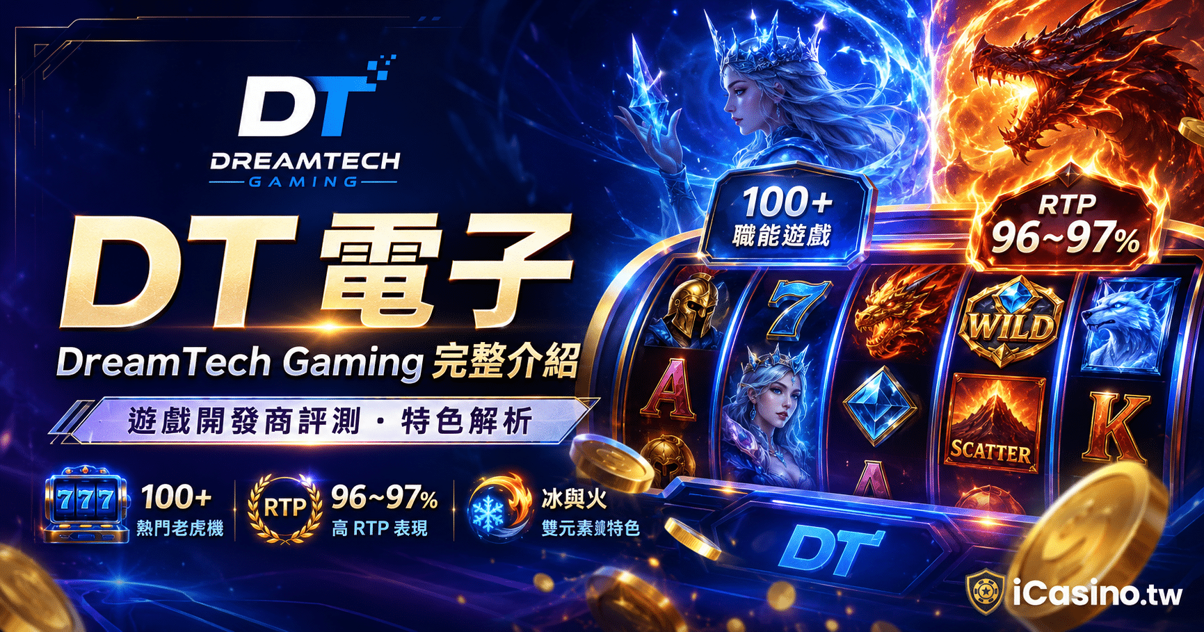 DreamTech Gaming DT電子全介紹：菲律賓起家、百款老虎機、Ice and Fire玩法實測